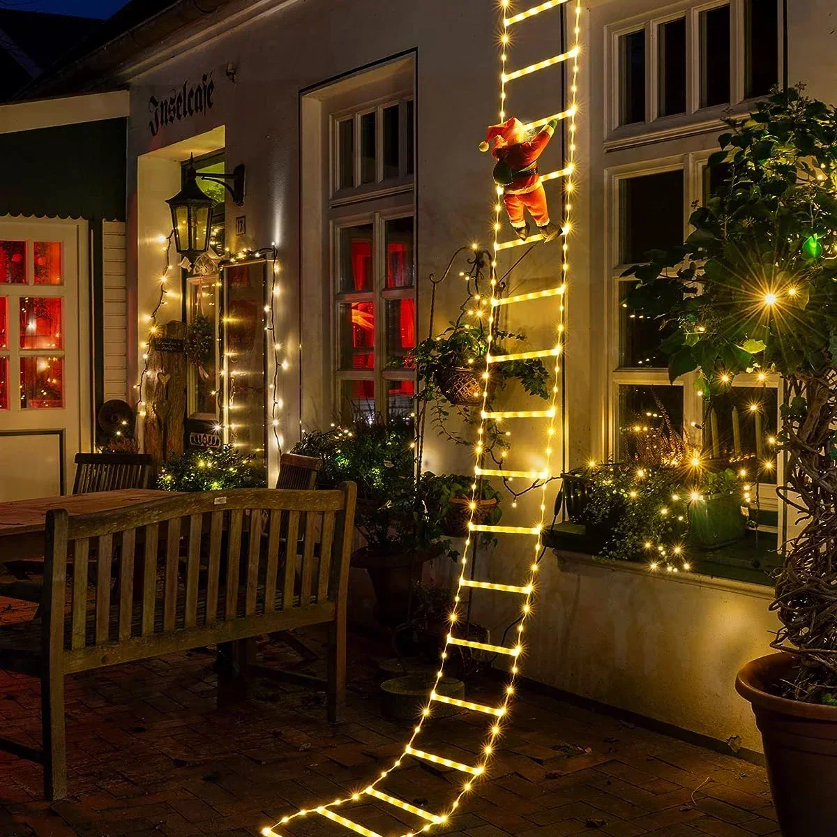 Outdoor Lighting Xmas - LED Ladder Light for Santa Claus