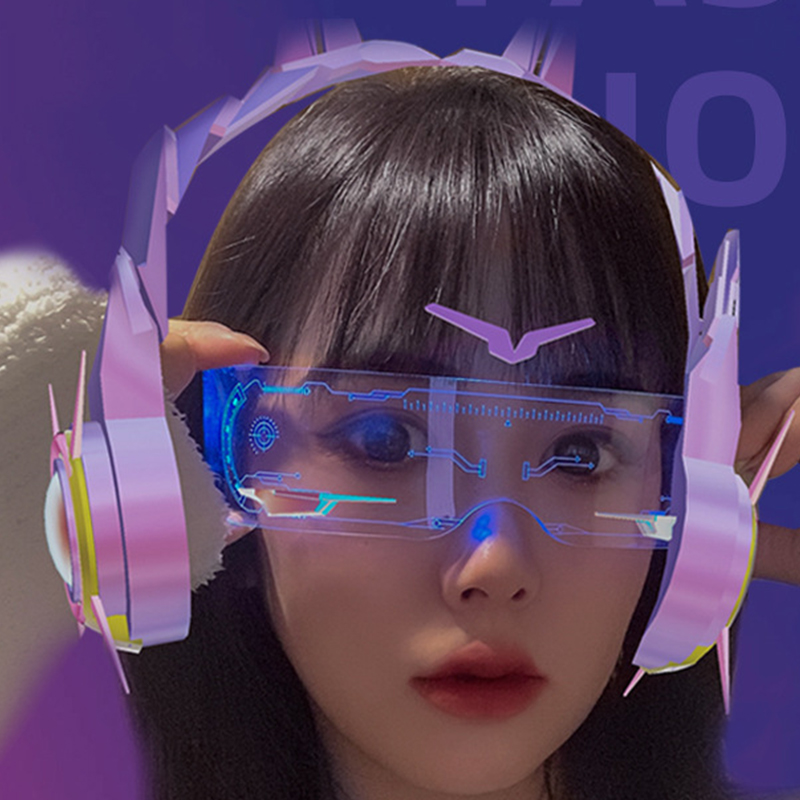 Outdoor Lighting Halloween - LED Luminous Colorful Sunglasses Modern Punk