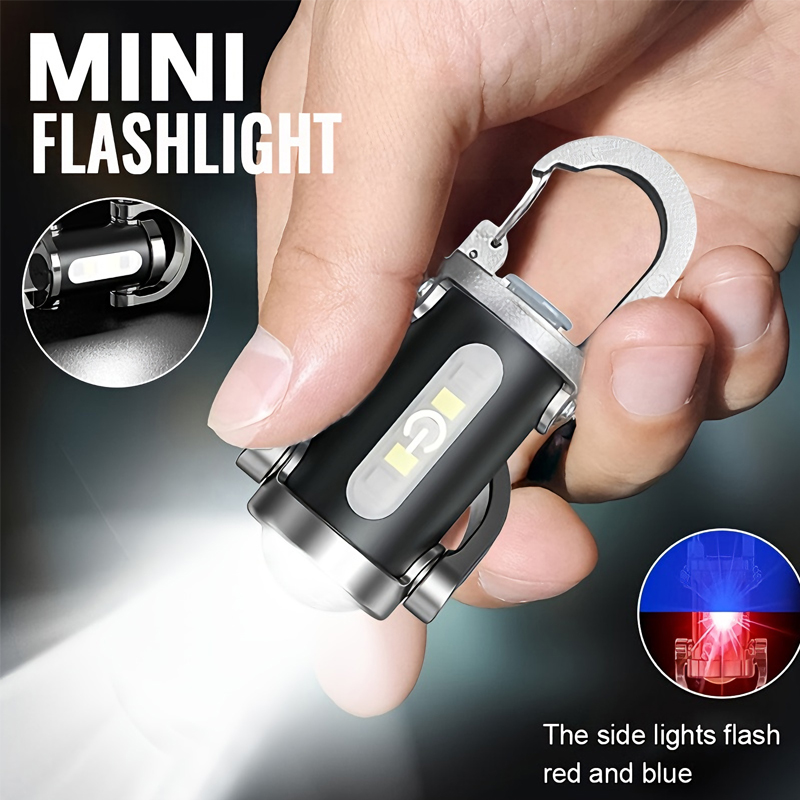 Zinc Outdoor Lighting - Mini Keychain Flashlight Rechargeable Pocket COB