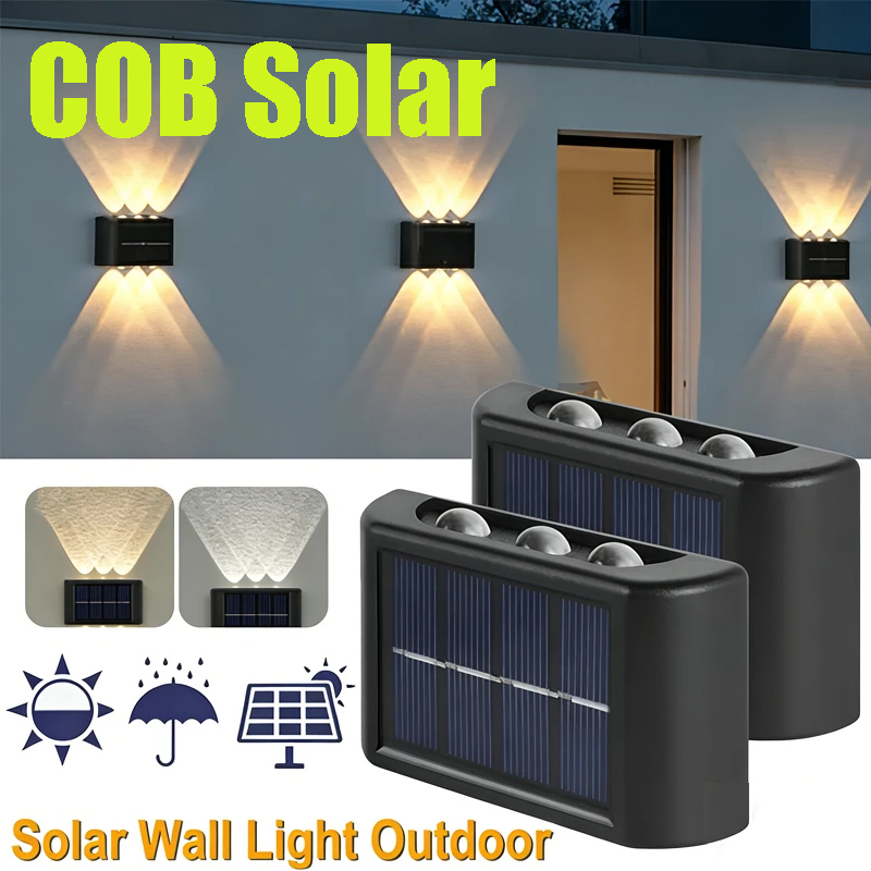 Outdoor Lighting Up And Down - COB Solar Wall Lamp Outdoor Waterproof