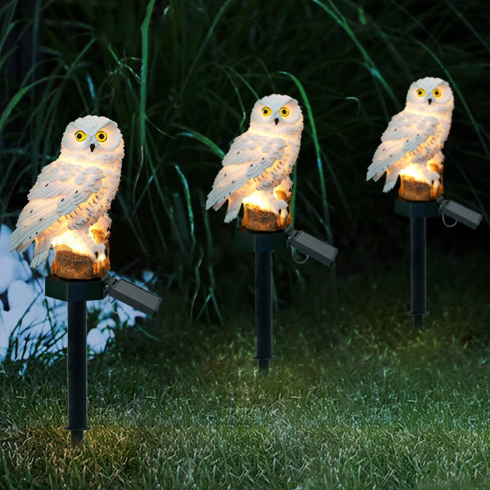 Outdoor Lighting Install - Solar Owl Stake Light Waterproof Solar