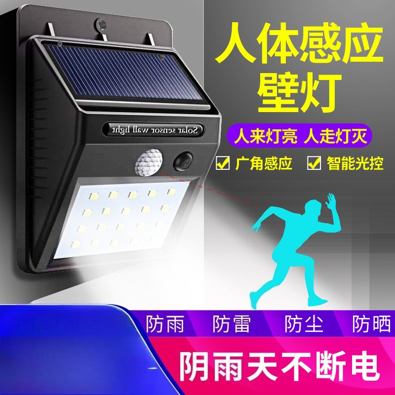 Motion Sensor Outdoor - Solar Human Motion Sensor Wall Lamp
