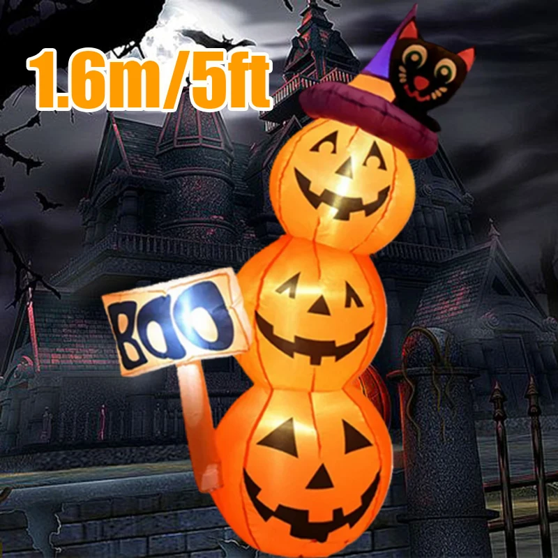 Outdoor Lighting Halloween - 1.6M/5FT Halloween Inflatable Model Pumpkin Built-in