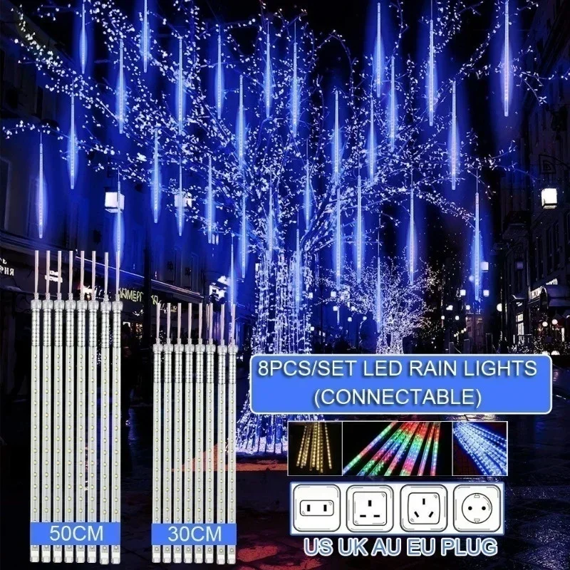 Outdoor Lighting Xmas - 30cm /50cm Waterproof Meteor Shower Rain