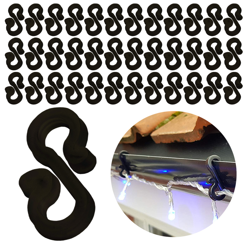 Outdoor Lighting Xmas - 120Pcs Plastic Hooks Gutter Hooks Hangers