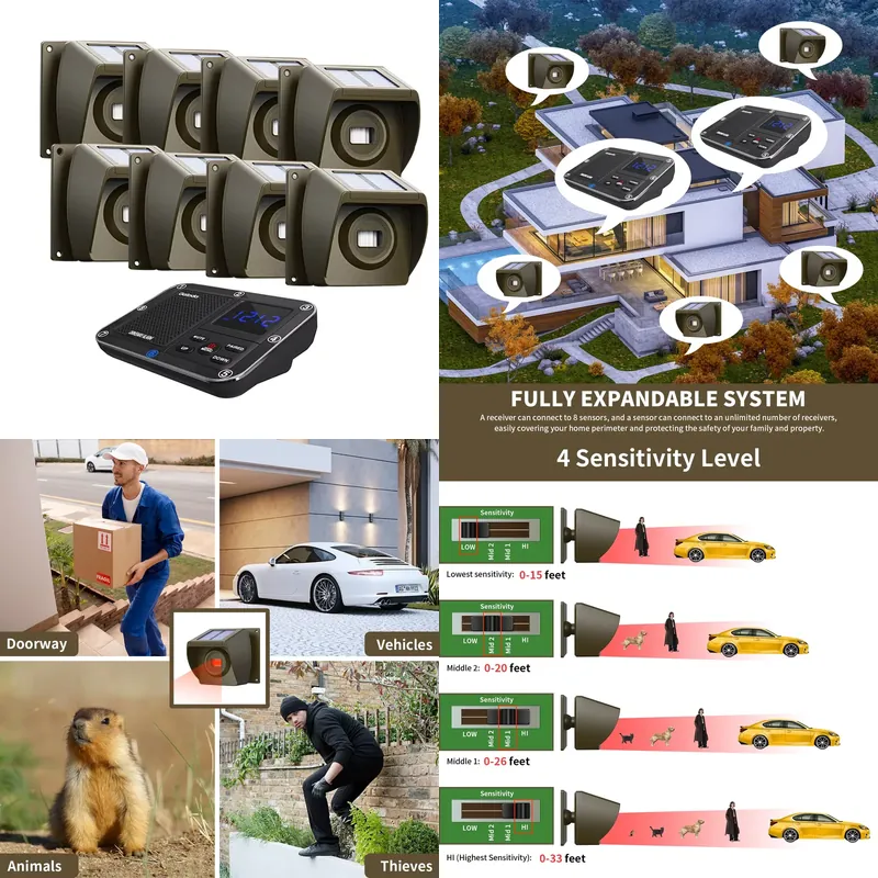 Motion Sensor Outdoor - Outdoor Solar - Powered Wireless Driveway