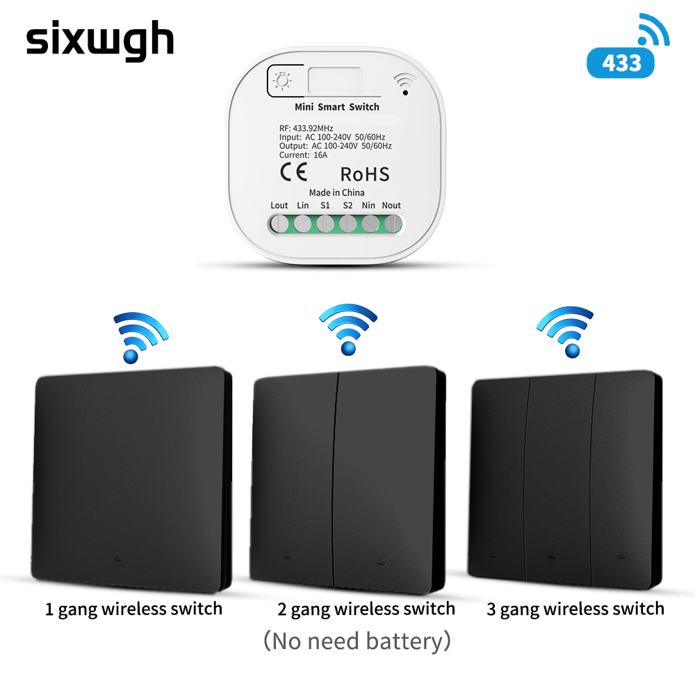 Outdoor Lighting Install - SIXWGH Wireless Intelligent Switch Set 433MHz