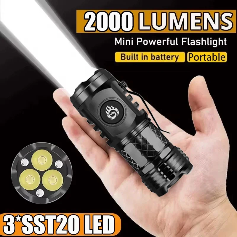 Zinc Outdoor Lighting - High Strong Power Tactical Flashlight 3LED