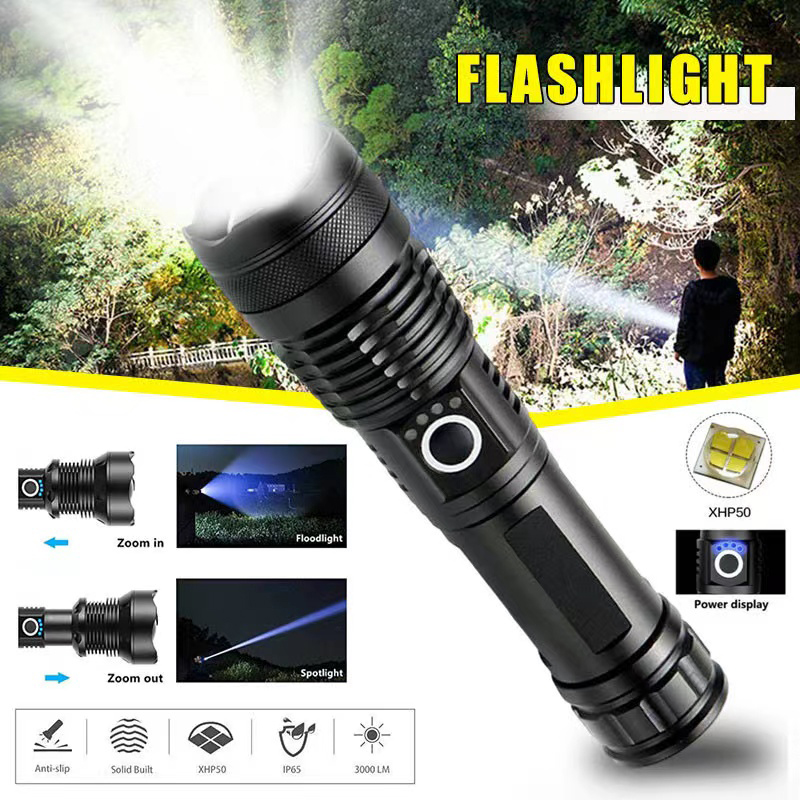 Outdoor Lighting Guide - High Power XHP70 Led Flashlight USB-C