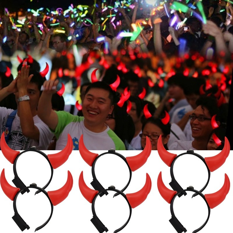 LED Devil Horns Headband Light - đánh giá và giá Outdoor Lighting Halloween
