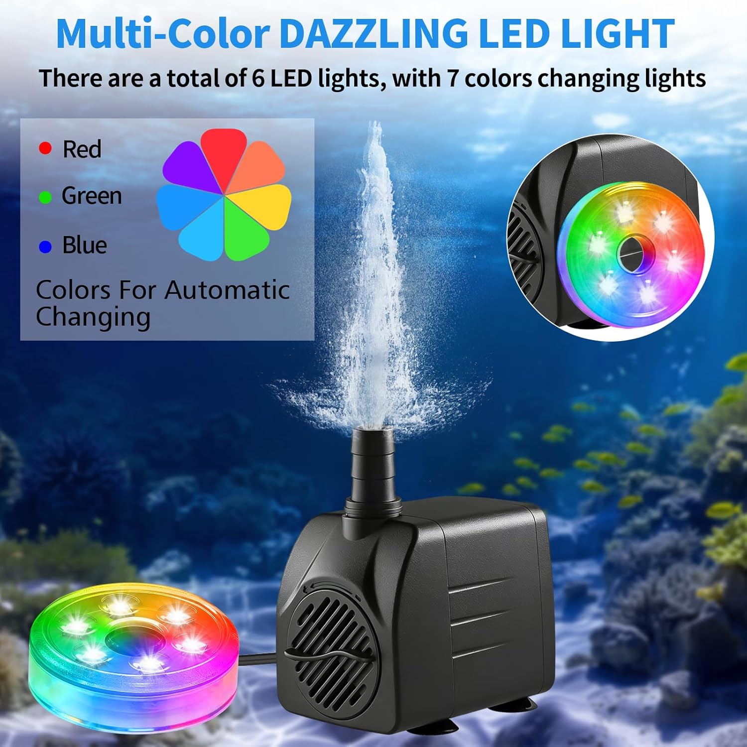 210GPH Submersible Water Pump  - đánh giá và giá Pond Light Submersible