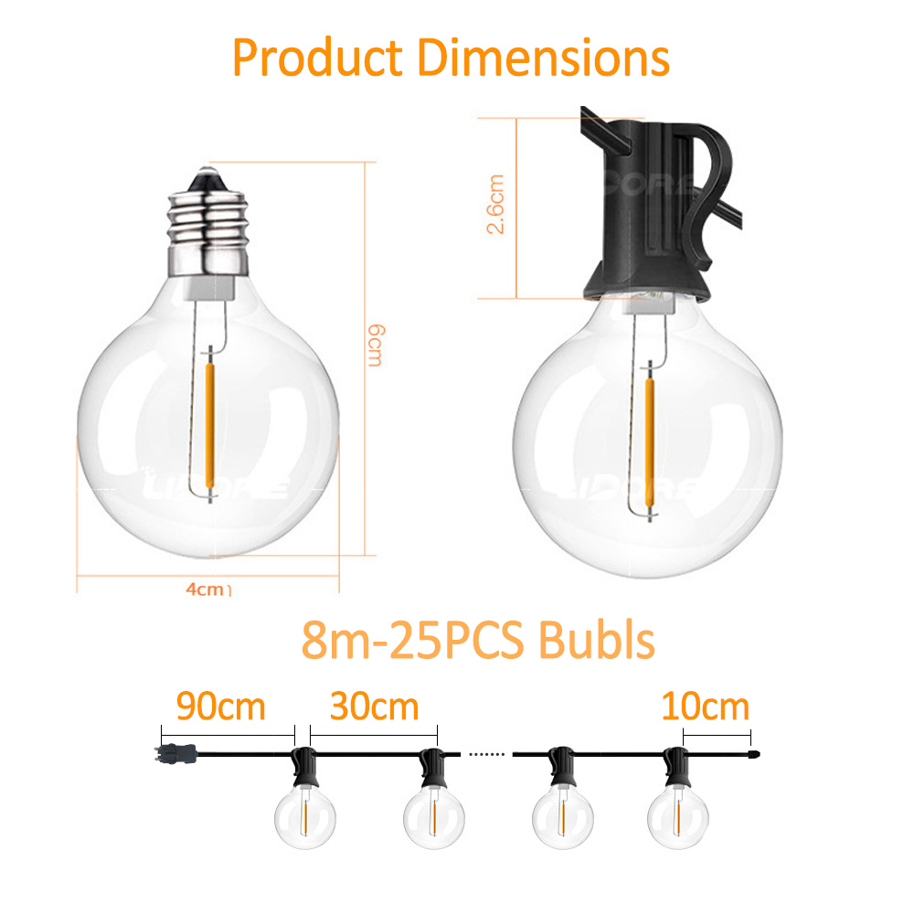 Outdoor G40 Patio String Light - đánh giá và giá String Light Bistro