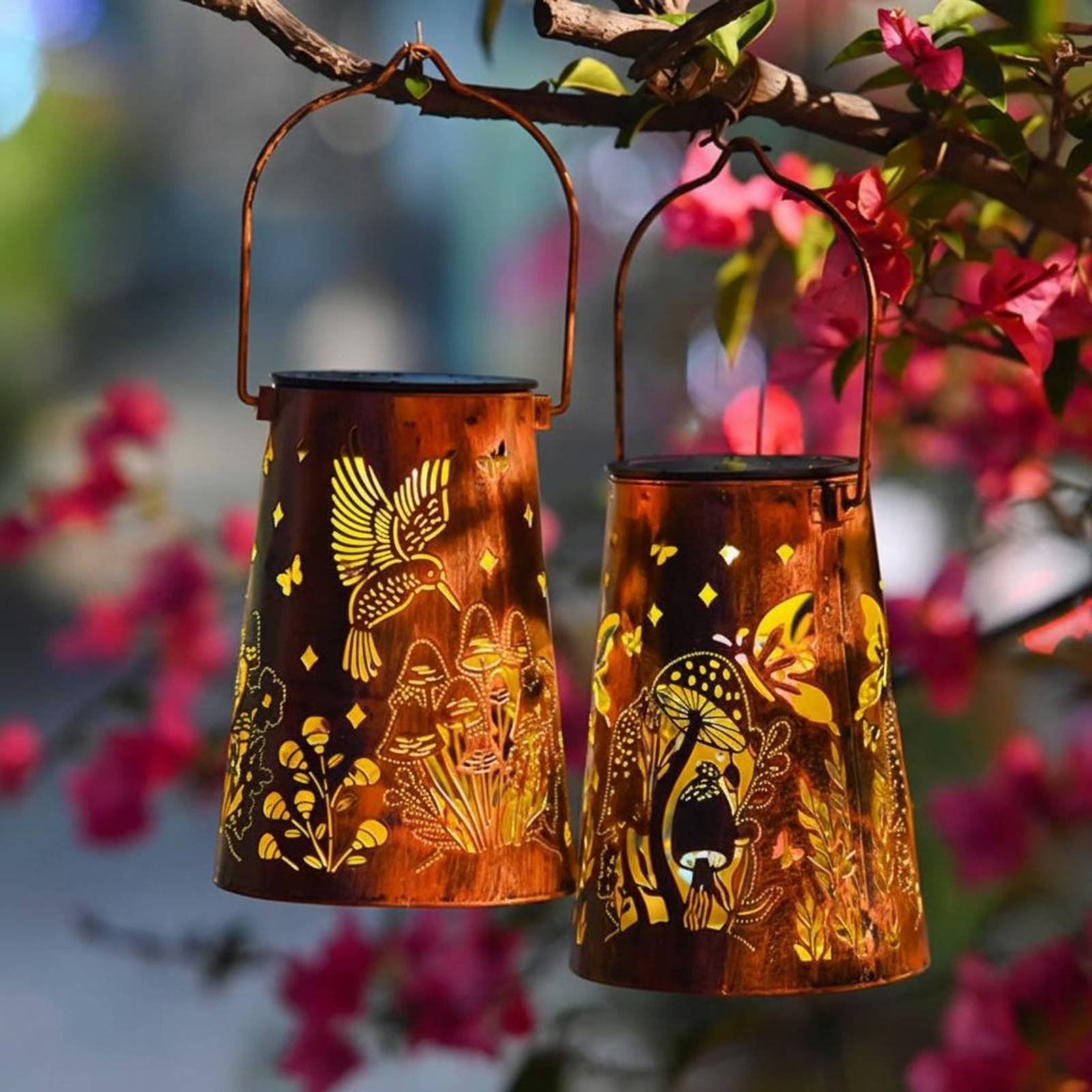 Floral Garden Lantern Pattern  - đánh giá và giá Outdoor Lighting Battery Powered