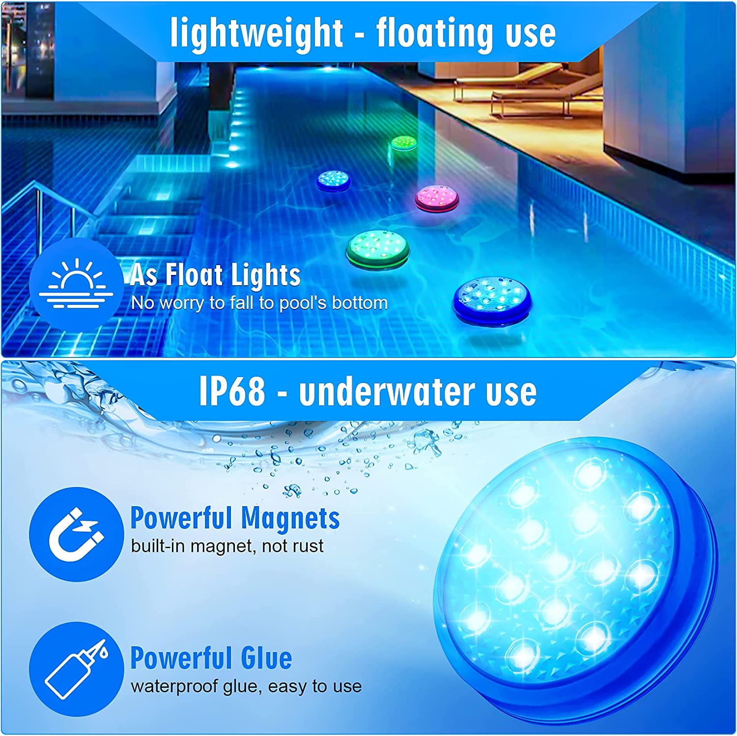 Rechargeable Underwater Submer - đánh giá và giá Pond Light Submersible