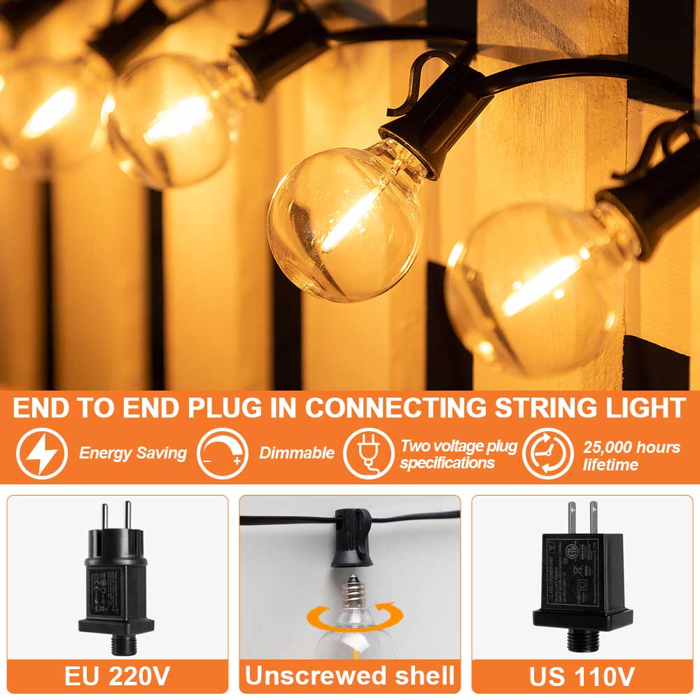 G40 LED String Light E12 DC24V - đánh giá và giá String Light Bistro