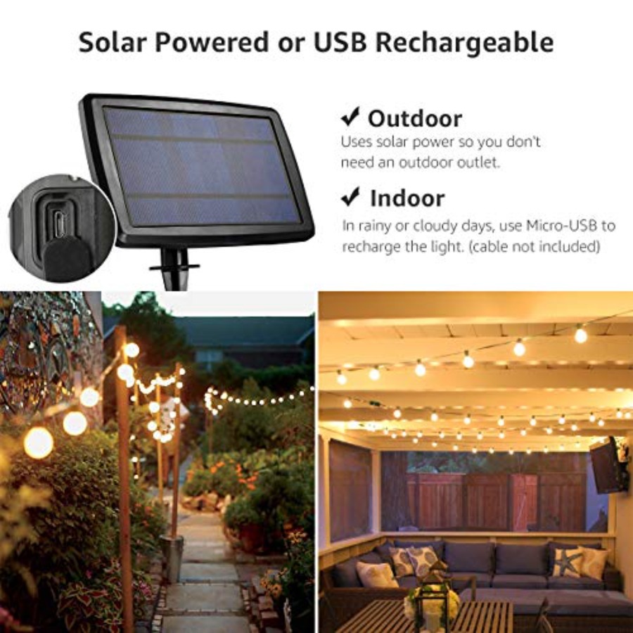 Solar Outdoor String Lights Pa - đánh giá và giá String Light Bistro