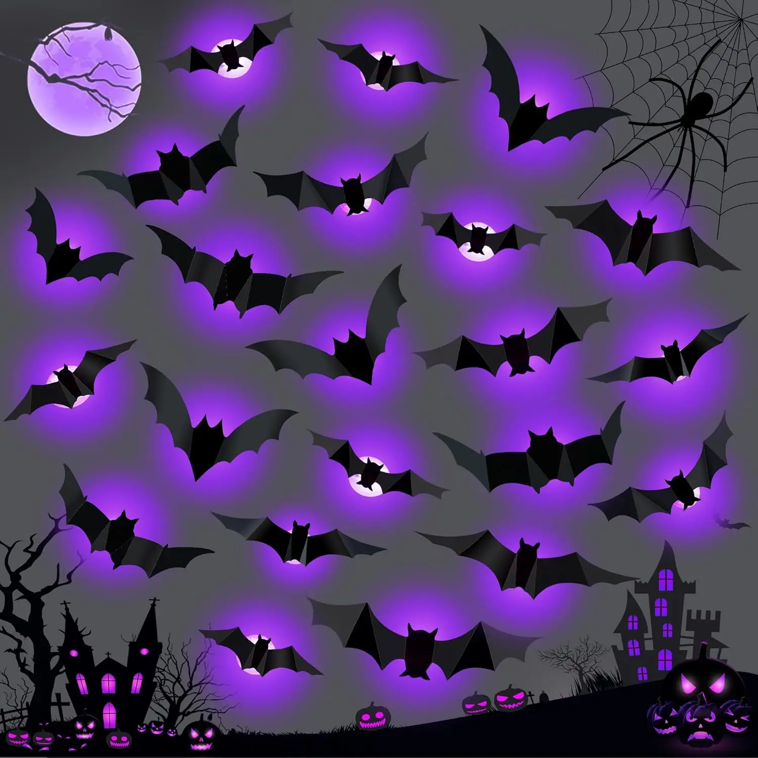 Halloween LED Bats Spider Deco - đánh giá và giá Lighting Wedding Outdoor