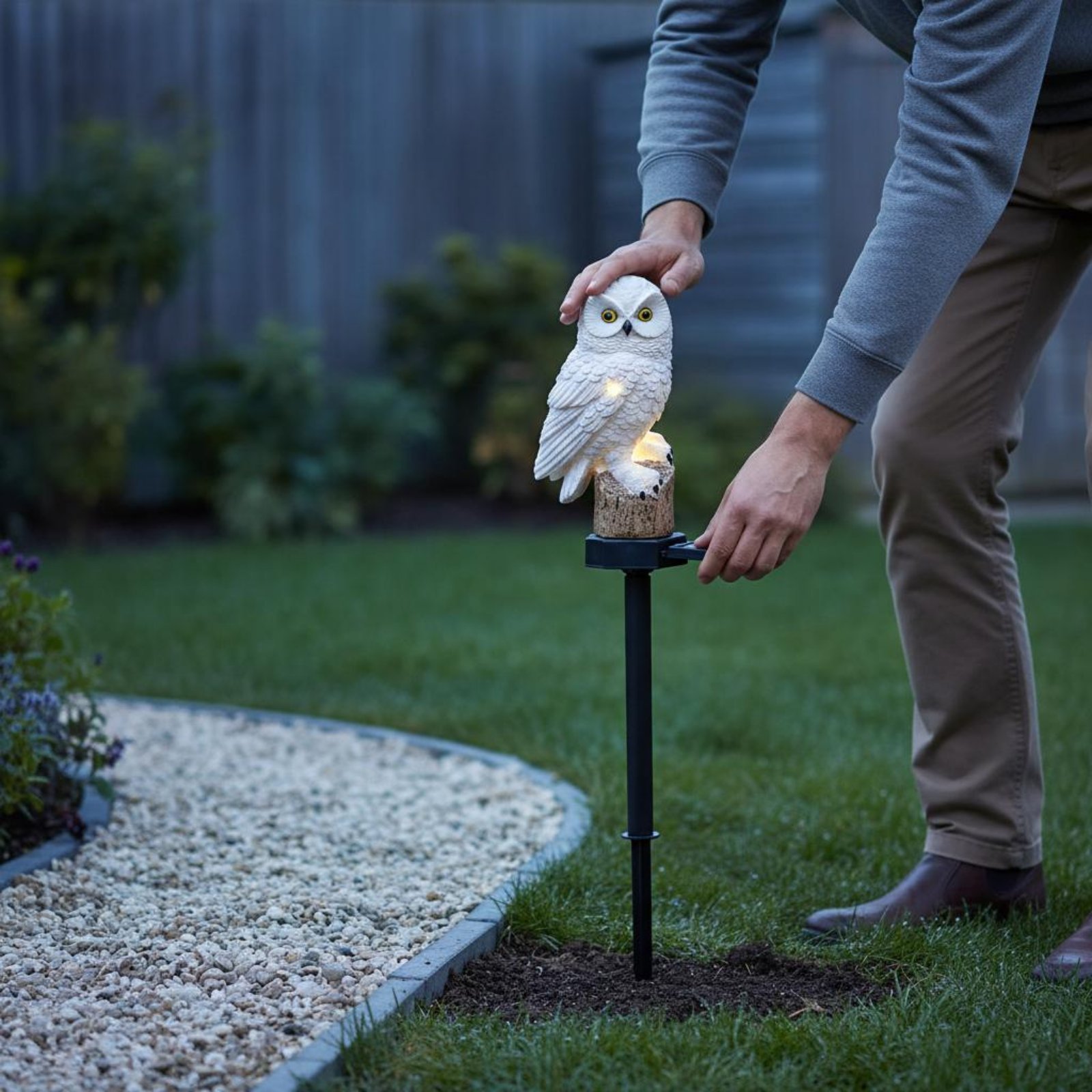 Solar Owl Stake Light Waterpro - đánh giá và giá Outdoor Lighting Install