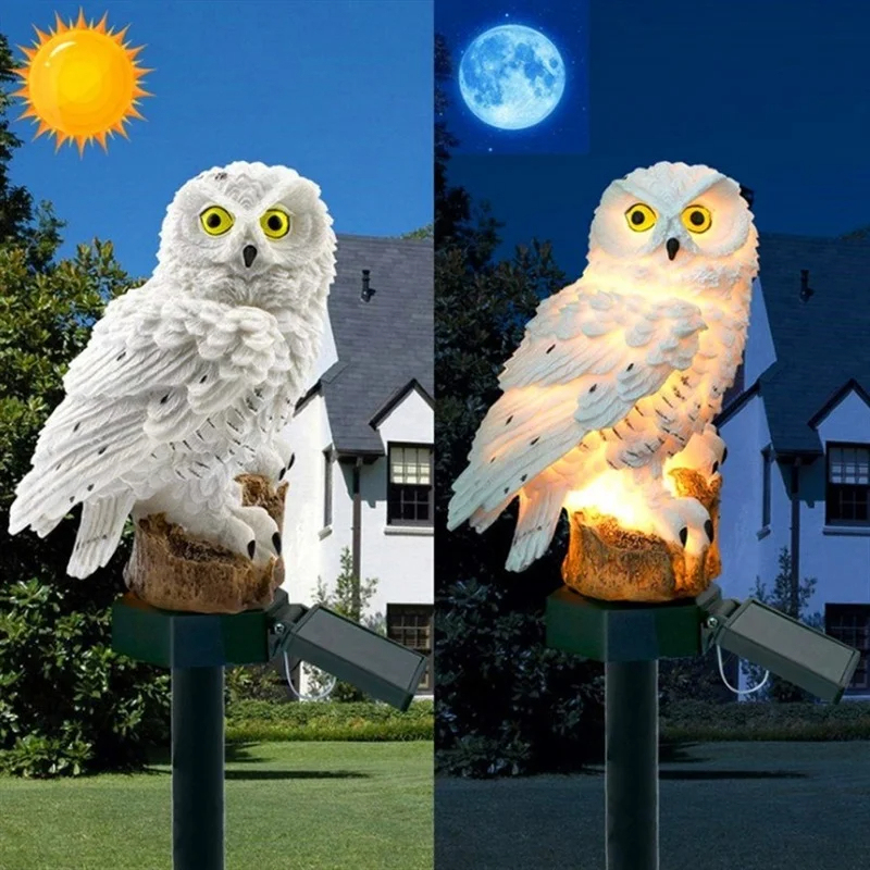 Solar Owl Statue Garden Light  - đánh giá và giá Outdoor Lighting Guide