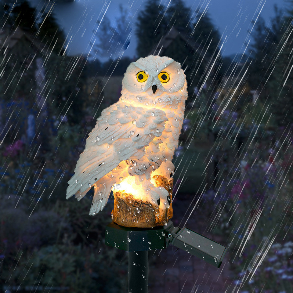 Solar Owl Statue Garden Light  - đánh giá và giá Outdoor Lighting Guide