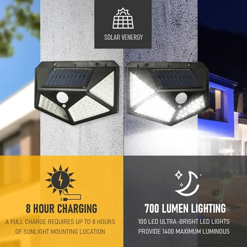 100Led Multifunctional Solar L - đánh giá và giá Motion Sensor Outdoor