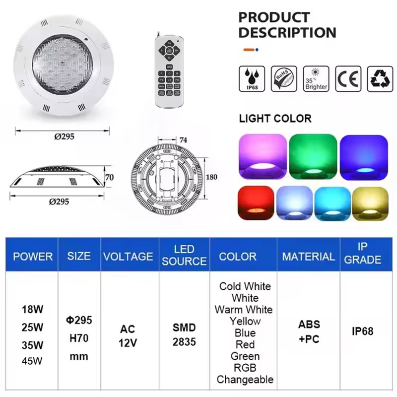 LED Underwater Swimming Pool L - đánh giá và giá Pond Light Submersible