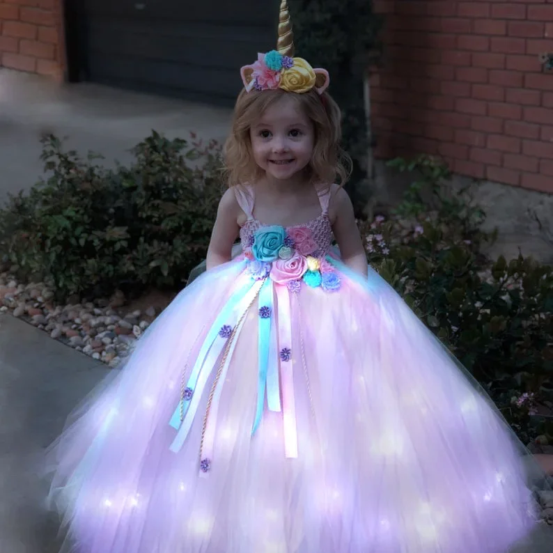 Gilrs Long LED Unicorn Tutu Dr - đánh giá và giá Outdoor Lighting Halloween