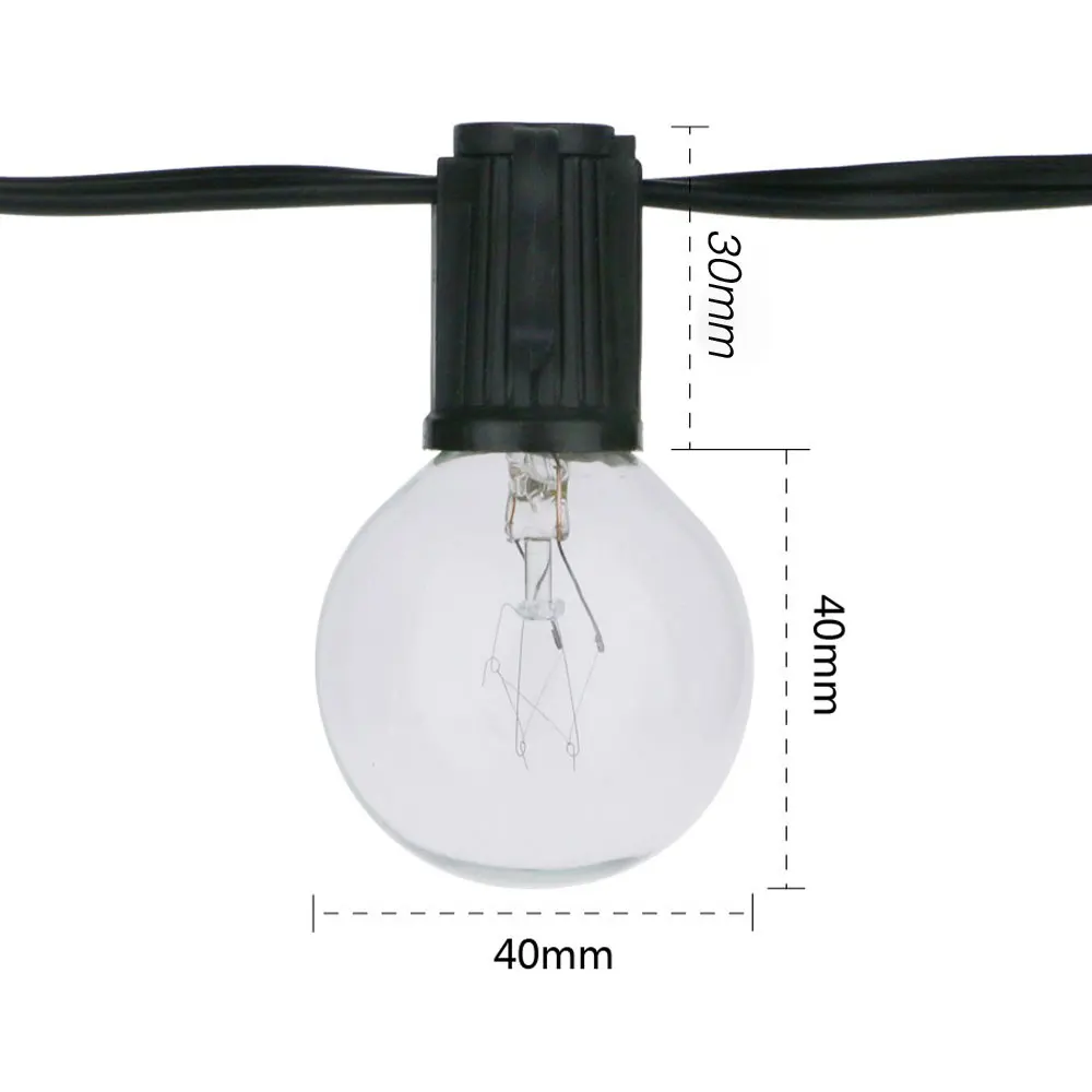 8M G40 Globe String Lights 25  - đánh giá và giá Outdoor Lighting Vintage