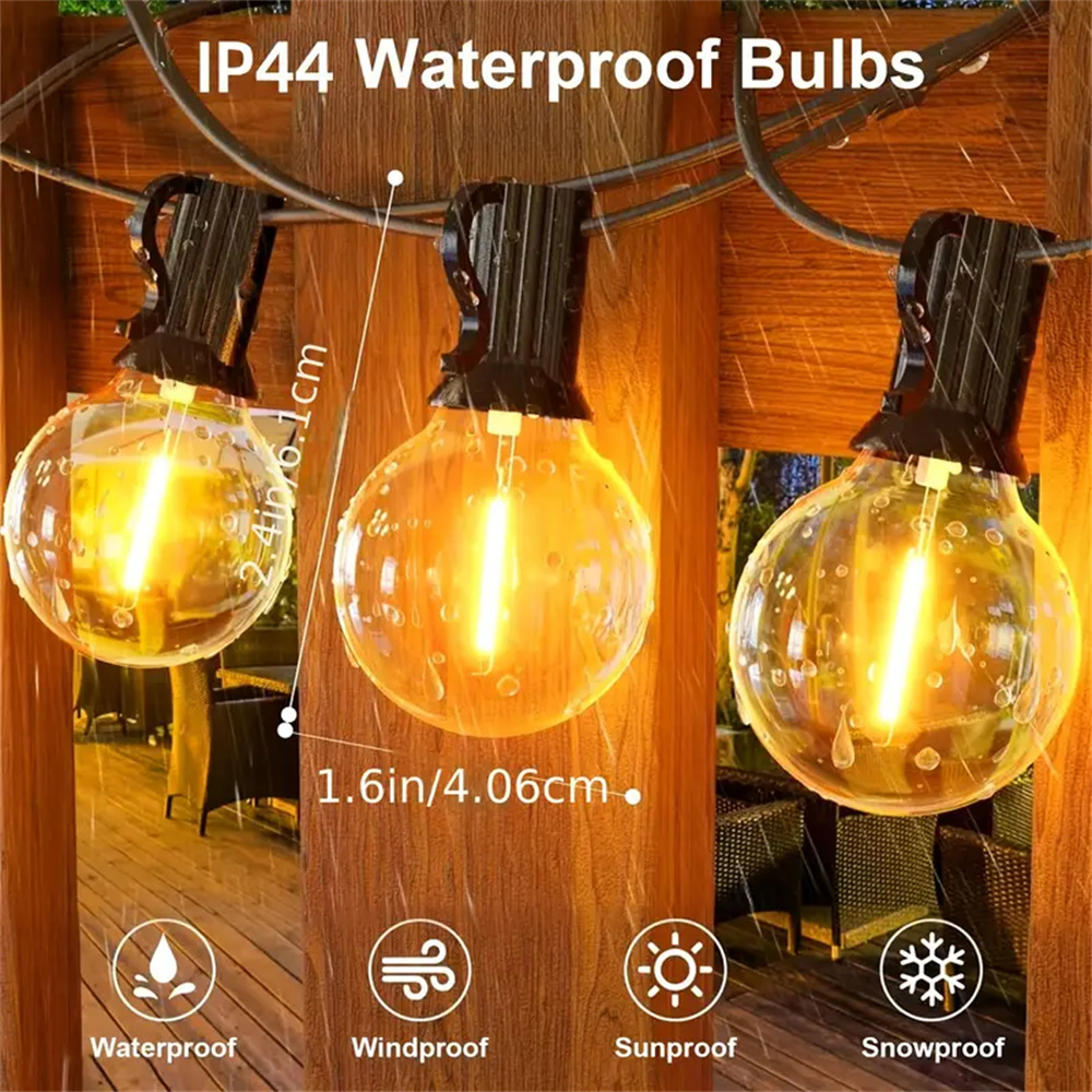 Outdoor String Lights, G40 Glo - đánh giá và giá String Light Bistro