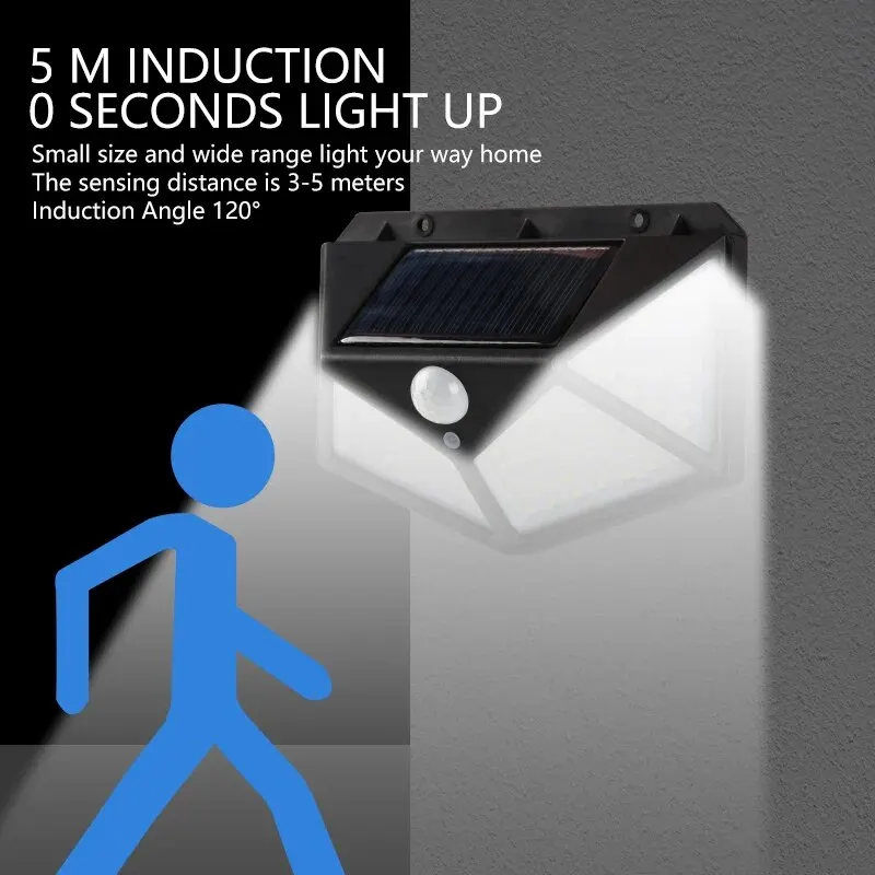 Motion Sensor 100LED Solar Wal - đánh giá và giá Outdoor Lighting With Motion Sensor