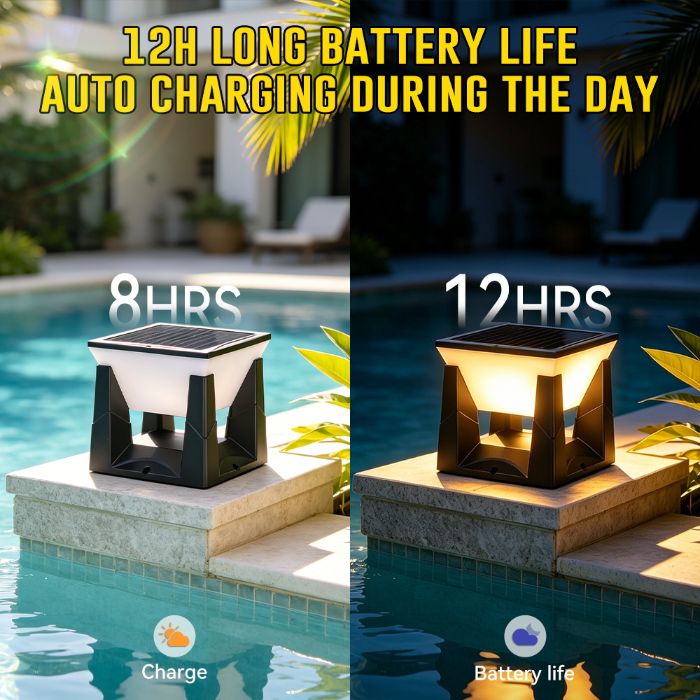Waterproof LED Solar Pillar La - đánh giá và giá Outdoor Lighting Install
