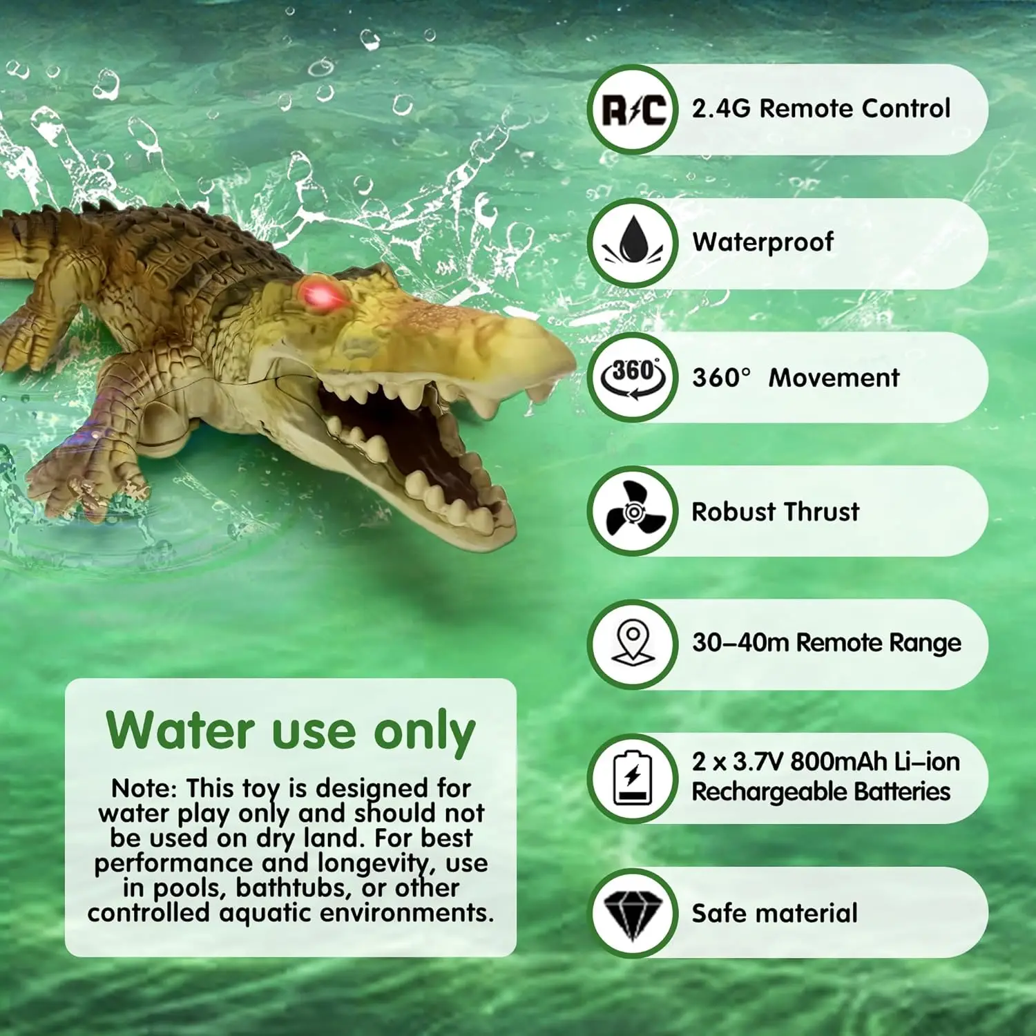 Remote Control Crocodile Water - đánh giá và giá Pond Light Submersible